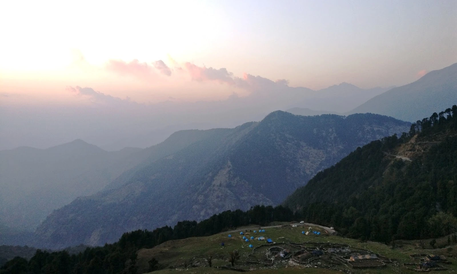 Misty morning view in Chopta valley